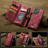 Wrist Strap Detachable Wallet Leather Case For iPhone 15 14 13 12 Series