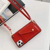For iPhone 11 Pro Max Crossbody Card Pocket Wallet Case