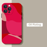 Cute Colorful Art Heart Pattern Matte Soft Silicone Case For iPhone 14 13 12 series