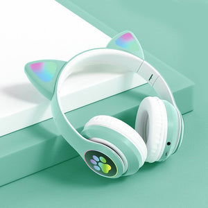 Led Flash Cute Cat Ears Wireless Headphone