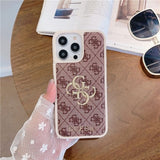 Luxurious Classical Leather Creativity Gold Letter Case For iPhone 14 13 12 series