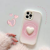 Cute Pink Heart Leather Case for IPhone 13 12 11 Pro Max