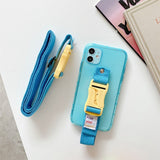 Cool Wrist Crossbody Lanyard Fluorescence Silicone Phone Case for iPhone 12 11 Series