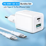 Portable 20W 30W USB Type C Fast Charger for iPhone 13 12 11 Pro Max