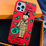 Oil Tycoon Banker Embossed Soft Silicone Cartoon Dollar Money Case For iPhone 12 11 Series