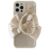 Luxury Fashion Pearl Bracelet Bow Case for iPhone 13 11 12 Pro Max Mini