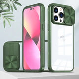 Slide Camera Lens Protection Bumper Shockproof Clear Hard PC Case For iPhone 15 14 13 12 series