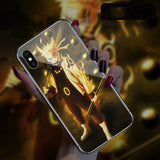Cartoon Led Call Light Flash Up Glass Cell Phone Case for iPhone 12 11 Series