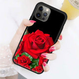 Bright Red Rose Flowers Case For iPhone 12 11 Series