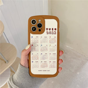 Camera Protector Soft Silicone Calendar Phone Case For iPhone 13 12 11 Series