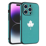 Luxury Leather Maple Leaf Bumper Shockproof Soft Case For iPhone 14 13 12 series