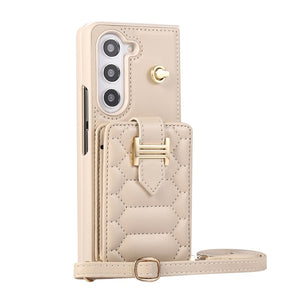 Crossbody Vertical Card Bag Cards Slot Wallet Leather Case for Samsung Galaxy Z Fold 5 4 3