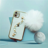 DIY Glitter Jewelled Hairball Protection Phone Case For iPhone 12 11 X Series