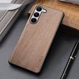 Unique Design Lightweight Wood Pattern PU Leather Case For Samsung Galaxy S23 series