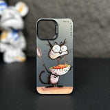 Graffiti Painted Cartoon Animal Soft Silicone Case for iPhone 14 13 12 series