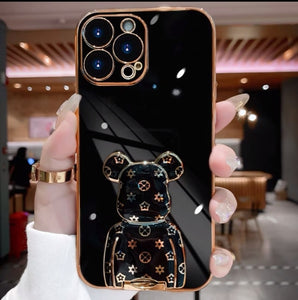 Cute Bear Stand Case for iPhone 14 13 12 series