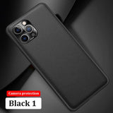 Luxury PU Leather Metal Lens Protector Phone Case For iPhone 12 11 Pro Max
