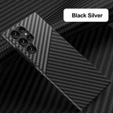 Carbon Fiber Texture Colorblock Case for Samsung Galaxy S22 Series