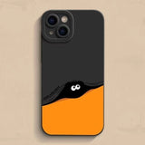 Funny Hide and Seek Color Block Silicone Soft Case For iPhone 14 13 12 series