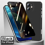 360 All Inclusive Front Privacy Tempered Glass Case for iPhone 13 12 Pro Max Mini