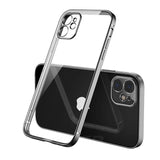 Luxury Classic Square Frame Plating Transparent Soft Clear Back Cover Case for IPhone 11 Series