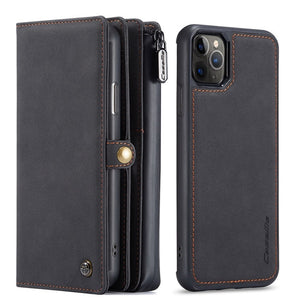Fashion Luxury Vintage Leather Phone Bag Zipper Wallet Case for iPhone 12 Series