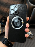 Retro Moon Stone Magsafe Wireless Charging Camera Film Protector Case For iPhone 14 13 12 series