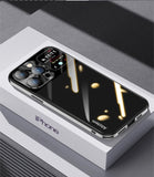 Luxury Glass Metal Lens Film Protection TPU Soft Case For iPhone 14 13 12 series