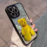 Durian Bear Diamond Lens Protection Case For iPhone 14 13 12 series