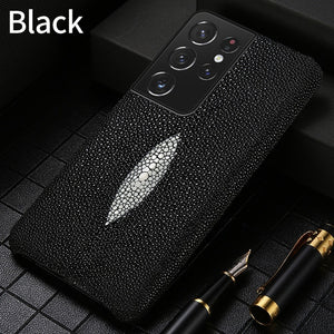 Luxury Stingray Genuine leather Phone Case For Samsung S21 S20FE S20 Ultra