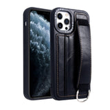 PU Leather Wrist Strap Card Pocket Wallet Case for iPhone 14 13 12 series