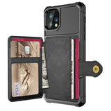 Luxury PU Leather Wallet Flip Cover Buckle Wallet Case for iPhone 12 Series