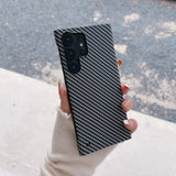 Carbon Fiber Pattern Frameless Matte Shockproof Case For Samsung Galaxy S23 S22 S21 series