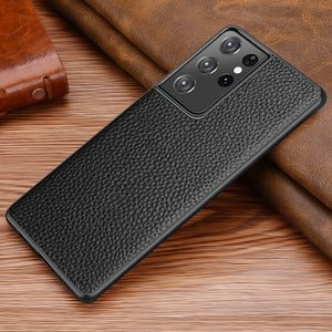 Genuine Pure Cowhide Full wrapped Leather Case for Samsung Galaxy S21 Series