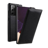 Vertical Open Genuine Leather Flip Phone Case For Samsung Galaxy Note 20 Ultra 5G