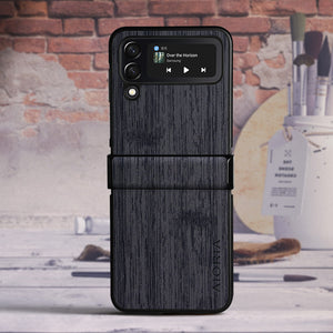 Wood Texture Leather Folding Case for Samsung Galaxy Z Flip 4