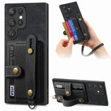 Vintage Wristband Wallet Card Slot Case for Samsung Galaxy S23 S22 S21 Ultra Plus