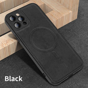 Square Shockproof Silicone Soft MagSafe Wireless Charging Cloth Phone Case For iPhone 12 11 Series