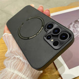 Retro Leather Magnetic Charging MagSafe Plating Case For Samsung Galaxy S23 S22 Ultra Plus