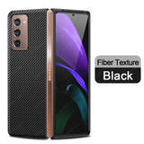 Luxury Carbon Fiber Texture Leather Stand Shockproof Back Cover Case For Samsung Z Fold 2 5G