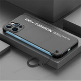 Ultra thin Frameless Matte PC Ring Holder Shockproof Phone Case For iPhone 12 Series