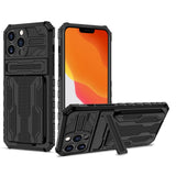 Armor Stand Holder Wallet Card Slot Case for iPhone 14 13 12 11 Series