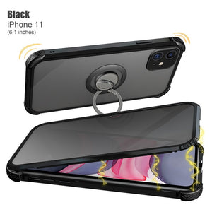 Privacy Metal Magnetic Tempered Glass Phone Case For Apple iPhone 11 Series