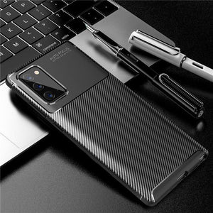 Soft Silicone Carbon Fiber Full Coverage Case For Samsung Galaxy Note 20 Series
