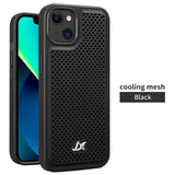 Cooling Mesh Leather Case for iPhone 13 12 11 Pro Max