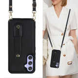 Crossbody Strap Card Slots Wallet Wristband Leather Case for Samsung Galaxy S23 S22 Ultra Plus