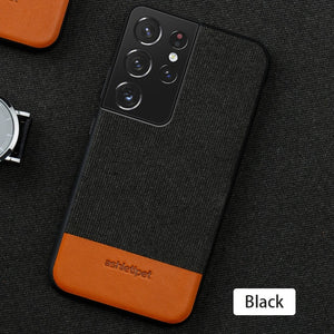 Fashion Business Shockproof Canvas Magnetic Case For Samsung S21 Ultra