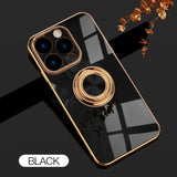 Luxury Plating Magnetic Ring Holder Case for iPhone 14 13 12 series