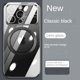 Luxury Transparent Slim Magsafe Magnetic Hard PC Case With Lens Protection For iPhone 14 13 12 Series