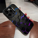 Honeycomb Building Block Hard Bumper Soft Silicone Case For iPhone 15 14 13 12 series